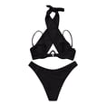 thumbnail image 4 of Mejor Belleza Mujer Traje de Baño de Moda Aumentar el tamaño 2 Piezas Tankini Tops de Bikini y Partes de Abajo Negro M, 4 of 5