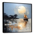 thumbnail image 2 of Designart "Azure And Ivory Buccaneer Minimalism I" Coastal Floater Framed Wall Art Living Room, 2 of 5