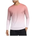 thumbnail image 2 of Gamivast Men's Long Sleeve Running T Shirts Gradient Color Crew Neck Athletic Tops Quick Dry Breathable Gym Workout Sports Tees Reflective, 2 of 5