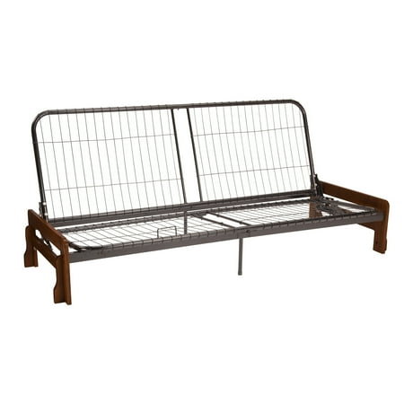 - Phoenix Futon Sofa Sleeper Bed Frame, Full-size, Walnut Arms