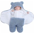 thumbnail image 1 of Manta para bebé unisex, bolsa de lona para cuidado del bebé, saco de dormir con capucha para bebé, recién nacido azul - s (0-3 meses), 1 of 5