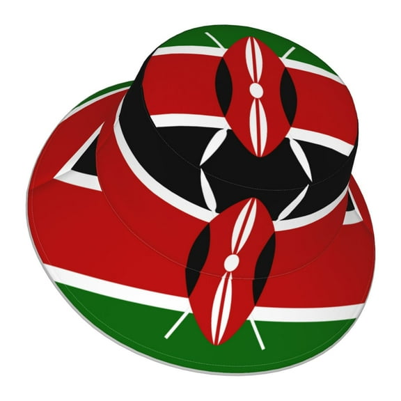 Africa Kenyans-Flag Bucket Hat With Reflective Stripe For Men Women Reversible Outdoor Travel Hiking Beach Caps