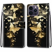 Dteck Wallet Case for iPhone 14 Pro Max, RFID Blocking Card Holder Stand Shockproof TPU Interior Case PU Leather Magnetic Protective Flip Cover, Flower