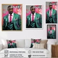 thumbnail image 4 of Designart "Emerald Portrait Of Elba" Pop Art Floater Framed Wall Decor, 4 of 5