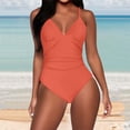 thumbnail image 2 of MDUKONU Maillot de Bain Push-Up pour Femmes One Piece à Dos Bas Rouge P, 2 of 5