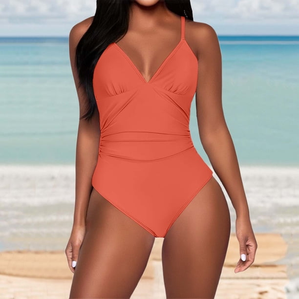 WILLBEST Traje de Baño Mujer 2 Piezas Traje de Baño Bikini de Color Sólido para Mujer con Tirantes Ajustables y Diseño de Espalda Abierta Traje de Baño de Playa Elegante para Verano