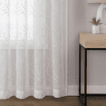thumbnail image 6 of FDTBYHVYT Sheer Curtains 84 inch Length 2 Panels Set   Voile Crushed Cream Vine Leaves Embroidery  Rod Pocket Embroidered Window Drapes for Living Room and Bedroom  54&#34; x 84&#34;, 6 of 7