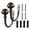Brown, variant on 1 Pair Retro Metal Curtain Holdback Wall Tie Back Hook Hanger Holder Curtain Accessories - Brown