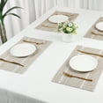 thumbnail image 6 of REGALWOVEN Rustic Placemats Set of 6 Cotton and Linen Placemats for Dining Table Decor Indoor Outdoor Kitchen Table Mat Yellow 20*12in, 6 of 6