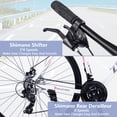 Hybrid Bike Men and Women,  700c Road Bikes with 24 Speed for Adults, City Bike with Front And Rear Disc Brake, White