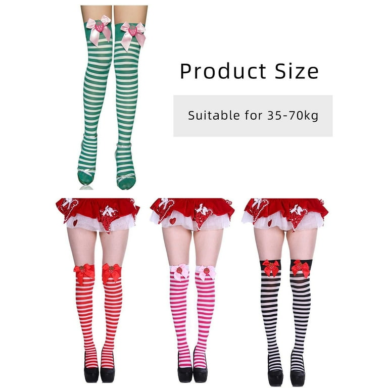QASIEATN Stockings for Graceful Ladies Fashion Women Stripe Print Long Knee Socks  Fancy Dress Funny Dress Up Props Women's Accessories Red - Walmart.com