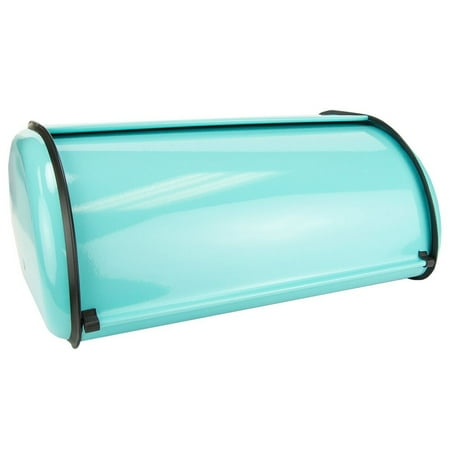 Steel Storage Containers - Home Basics Stainless Steel Roll Top Bread Box Food Storage Container Turquiose