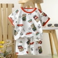 thumbnail image 2 of CYRBOKO Boys Pajama Sets, Cotton Casual Two Pieces Elastic Waist Sleepwear Sets Army Green Size 6-7 T, 2 of 3
