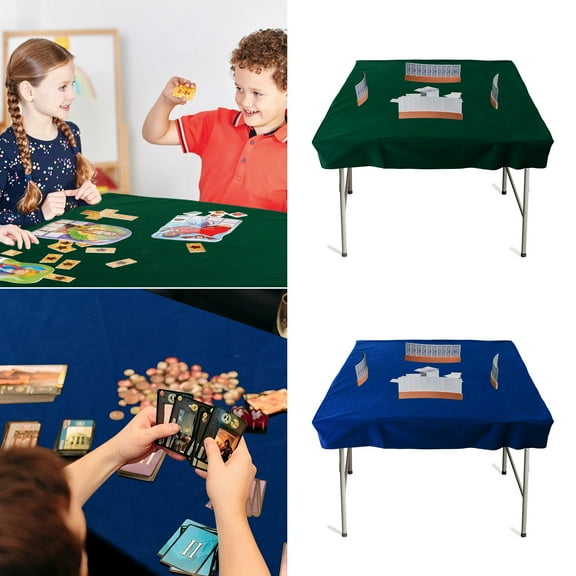 Game Table Cover Decorative Felt Card Table Cover Foldable Poker Table Cover Soft Game Table Cloth for Poker Cards Games Mahjong Board Games Domino