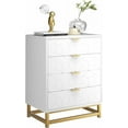 thumbnail image 6 of White Dresser, 4 Drawer Dresser for Bedroom, Modern Dressers with Gold Metal Handles for Living Room, Hallway, Entryway, 6 of 6