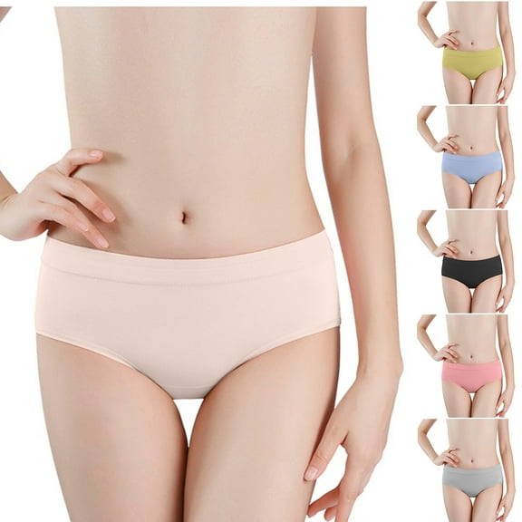 Kmdttou Seamless Underwear for Women Sexy Lace High Cut Panties Comfort Bikini Panty Stretch Underpants Breathable Ladies Briefs (Regular & Plus Size) Beige-L