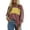 Wine, variant on WTOBBY Women's Casual Striped Long Sleeve T-Shirt, Loose Fit Pullover Top with Contrast Color Block Design, Comfortable Fall Fashion Tee, Relaxed Streetwear Style,Wine M
