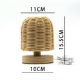 thumbnail image 4 of Mushroom Beside Table Lamp, Pure Hand Weaving,Wicker Desktop Nightstand Lamp Accent Lamp for Home Office, 4 of 5
