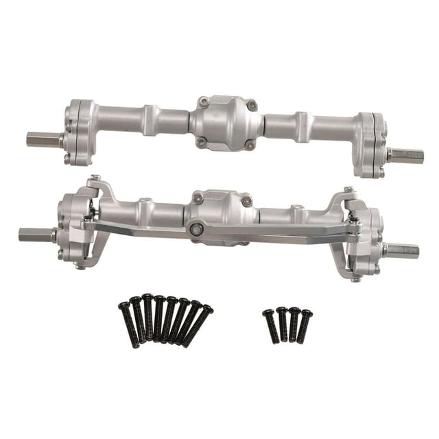 Ejes de delantero y trasero con tornillos actualizaciones piezas de accesorios de repuesto RC eje de auto juego para 1/12 a escala RC Hobby Car Plata