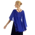 thumbnail image 6 of TiaoBug Women Chiffon Wedding Dress Capes High Low Shawl Bridal Bolero Shrug Lightweight Capelet Blue One Size, 6 of 7
