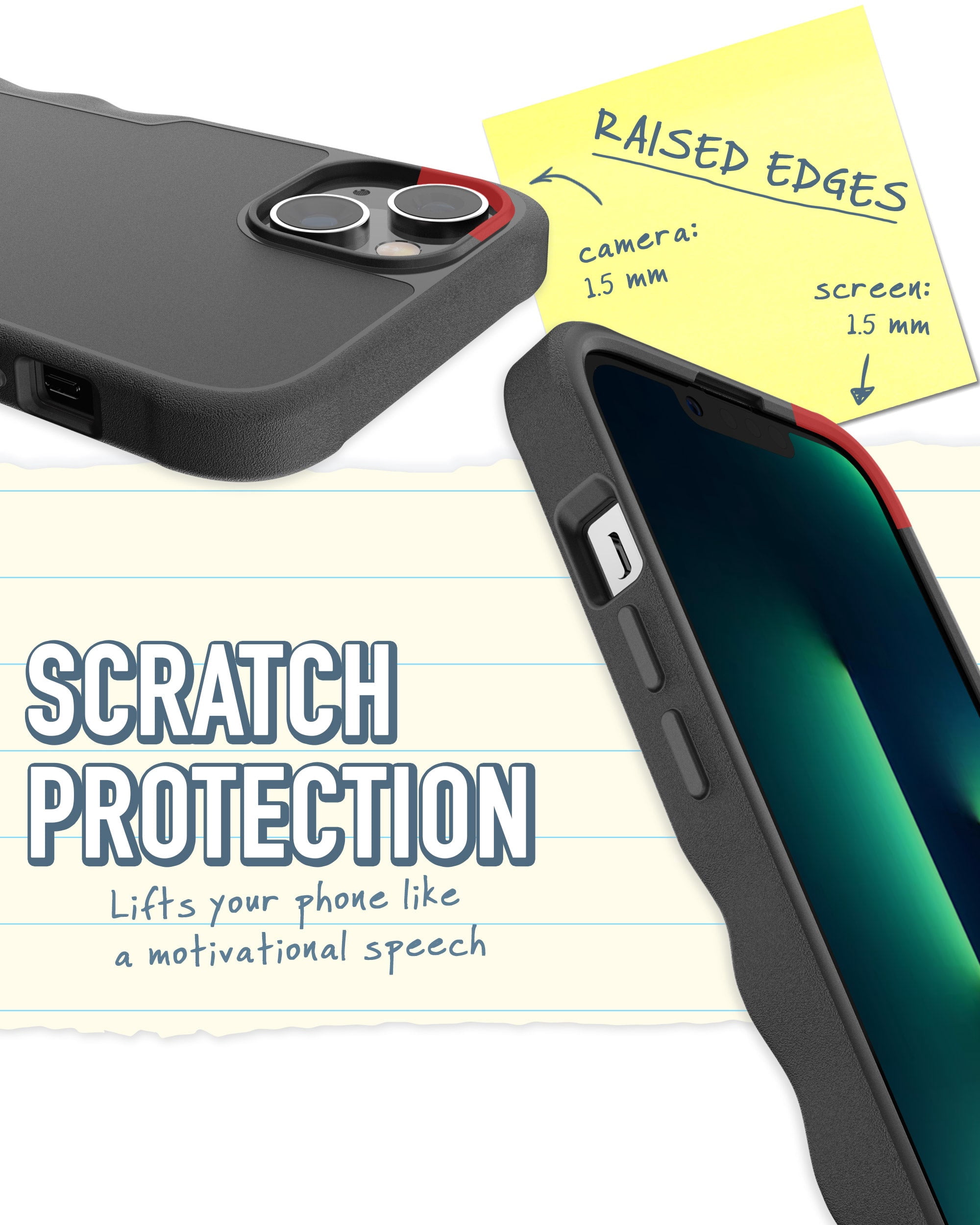Smartish iPhone 14 Max Protective Case - Gripzilla Compatible with MagSafe [Rugged + Tough] Armored Slim Cover with Drop Protection - Black Tie Affair
