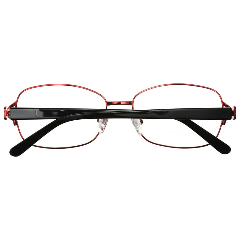 Tango Optics Metal Optical Eyeglasses Frame Luxe Stainless Steel Virginia Apgar Red Gold For Prescription Lens