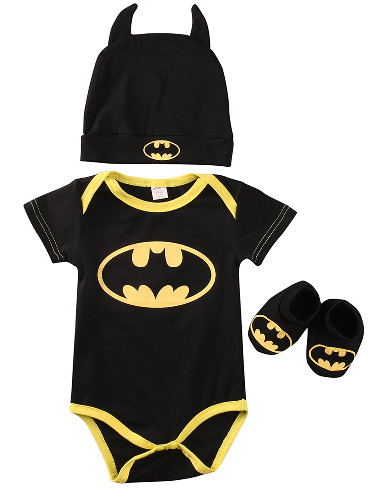 Official Licensed Batman Long Sleeve Cotton Costume Boys Bodysuit size 0-24mos 