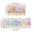 Yolmart Easter Floor Mat Two Piece Set Decoration Eggs Bunny Rabbit