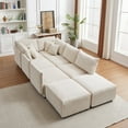 thumbnail image 3 of Sectional Couches for Living Room, Convertible Sectional Sofa Couch L Shaped Couch with 2 Comfort Cushions & USB Ports, Comfy Sofa Couch in Corduroy, 8-Seat Small Couches for Bedroom, Apartments,Beige, 3 of 9