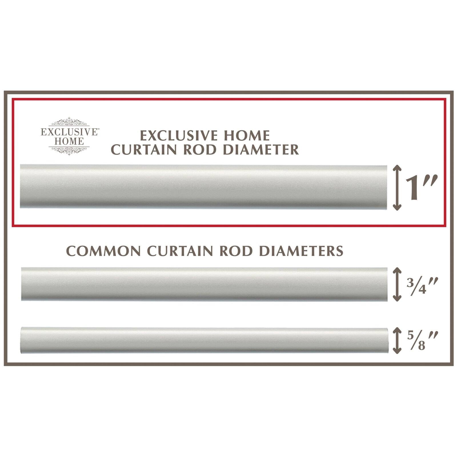 Exclusive Home Rope Knot 1" Curtain Rod and Finial Set, Matte Bronze, Adjustable 66"-120"