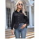 thumbnail image 4 of Camisas de Vestir de Larga con Botones para Mujer, Blusas de Oficina con Cuello Antiarrugas. Negro 5XL, 4 of 8