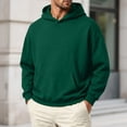 thumbnail image 2 of Men's Plain Pullover Hoodie Sweatshirt No Drawstring Fleece Sweatshirt with Front Pocket Loose Fit Long Sleeve Top, 2 of 6