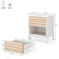 thumbnail image 4 of Tribesigns Nightstand with 2-Drawer, White Wood Nightstand，Industrial End Table with Storage, Bedroom Tall Night Stands Bedside Table, Modern Bedside Furniture with Metal Frame for Bedroom, 4 of 7