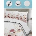 thumbnail image 3 of Quilt King Size Bedding Set, Red Spring Floral Reversible Summer Quilt 3 Pieces, Elegant Pastoral Flowers Watercolor Lightweight Bedspreads Coverlets with 2 Pillow Shams for All Seasons, 3 of 5