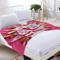thumbnail image 3 of Durable Soft & Warm Flannel Blanket - Cozy Pink Burst Design with Colorful Accents for Sofa Travel Bed & Chair, 3 of 7