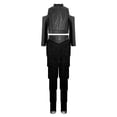 thumbnail image 3 of TiaoBug Kids Girls Latin Dance Outfit 2 Piece Cold Shoulder Long Sleeve Tassels Crop Top with Fringe Pants Set Black 8, 3 of 5