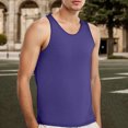 thumbnail image 2 of Men's Workout Tank Top Breathable Sleeveless Athletic Shirt Lightweight Fitness Vest for Gym Running Training Mens Work Shirts Summer Basic Tee Shirts, 2 of 5