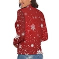 thumbnail image 3 of Elegant Red Christmas with Snowflake Women's Turtleneck Sweater Long Sleeve Ribbed Fitted Turtle Neck Casual Fall Winter Collection Top S, 3 of 4