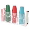 thumbnail image 1 of Soporte para vasos BOSSCASA, organizador triple acrílico, transparente, 1 of 6