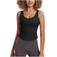 thumbnail image 5 of QUNYINEY Camisole Tank Top Women Solid Casual Sleeveless Crew Neck Tops Workout Slim Padded Tank Tops, 5 of 5