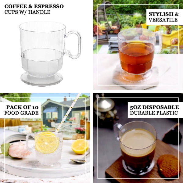 5 oz Square Disposable Plastic Coffee Mugs Espresso Cups