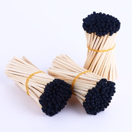 4 Decorative Black Matches (300 Count) Long Wooden Safety Matches for Candles Color Matches Candle Matches Long Fireplace Matches for Fireplace BBQ Grill