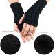 thumbnail image 2 of Guantes sin dedos de invierno - Calentadores de brazo de punto para mujer Guantes con orificio para el pulgar Guantes de tejido cálido medio tejido Xemadio CJWUS-3675, 2 of 7