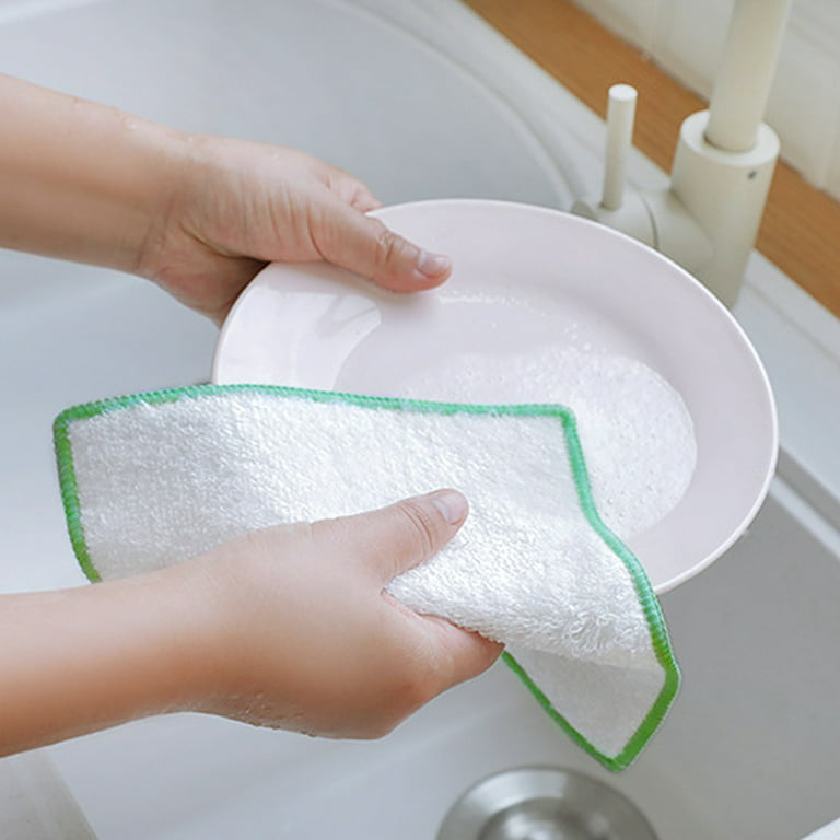 10 Pcs Kitchen Dish Cloths Set, Premiunm Bamboo Fiber Dishcloth Towels.  Reusable and Absorbent Dish Cloths & Dish Towels，Suitable for Kitchen  Bathroom