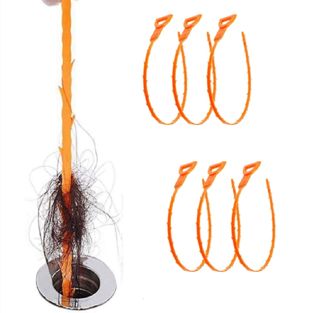 6Pcs Hair Drain Cleaner Tool-25 Inch Snake Drain Clog Remover Tool for Sink Tube