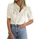 thumbnail image 1 of Blusa PRETTYGARDEN de encaje de manga corta con botones para mujer, 1 of 6