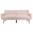thumbnail image 2 of SAFAVIEH Bushwick Foldable Futon Bed Blush / Natural, 2 of 7