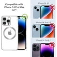 thumbnail image 6 of Magnetic Case for iPhone 14 Pro Max [Compatible with Magsafe] [Military Grade Drop Protection] Clear Slim Plated Case Shockproof Anti-Yellowing Phone Case 6.7"- Silver, 6 of 12