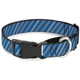 thumbnail image 1 of Buckle-Down Diagonal Stripes Scribble Gray Blue Martingale Dog Collar, 1 of 1
