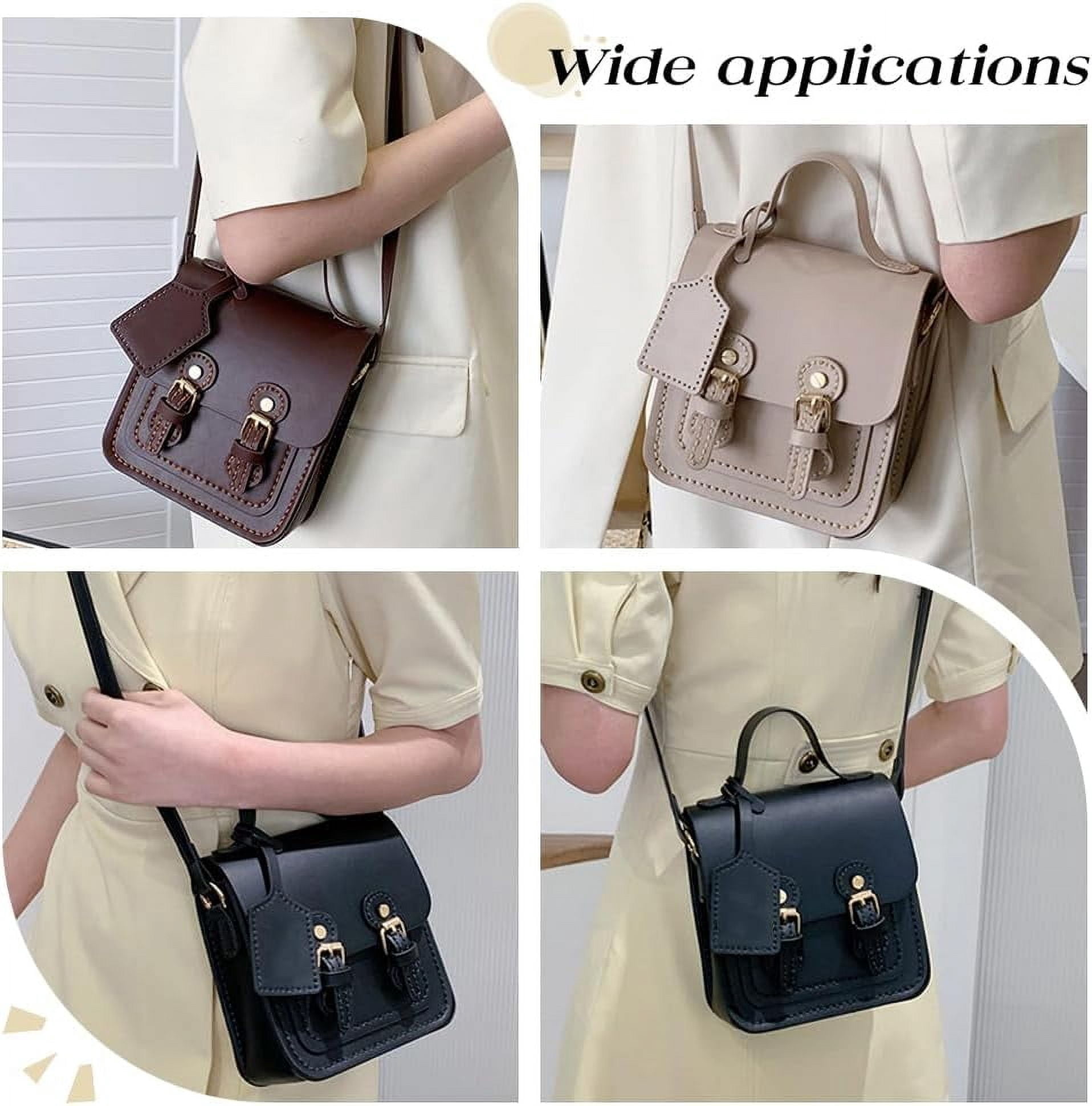 DIY Leather Shoulder Bag Making Kit PU Leather Crossbody Bag Sewing Pattern Materials Craft Kit Handicraft Women Messenger Bag Purse Making Supplies